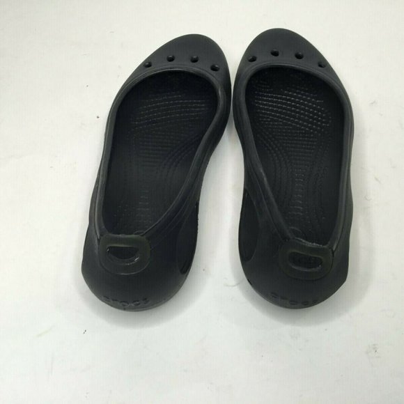 CROCS Womens Black Rubber Mary Jane Flats Sandal - Picture 1 of 2
